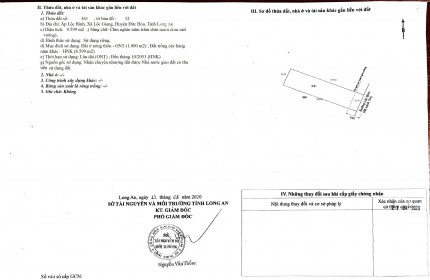 Bán đất mặt tiền đường Lộc Bình, xã Lộc Giang, huyện Đức Hòa, tỉnh Long An